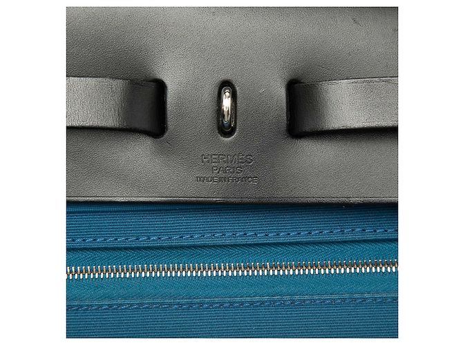 Borsa Hermès Toile Herbag Zip 31 blu Nero - vista 5