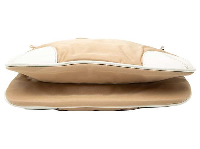 Borsa a tracolla Tessuto con bordi in pelle beige Prada - vista 3