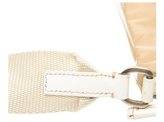 Borsa a tracolla Tessuto con bordi in pelle beige Prada - vista 6