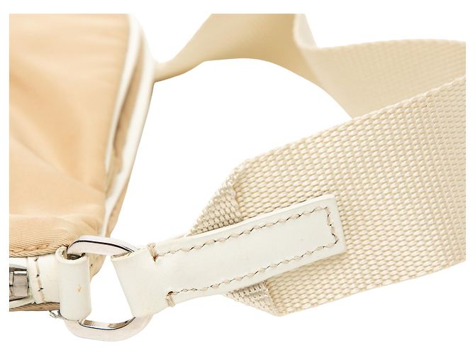 Borsa a tracolla Tessuto con bordi in pelle beige Prada - vista 8