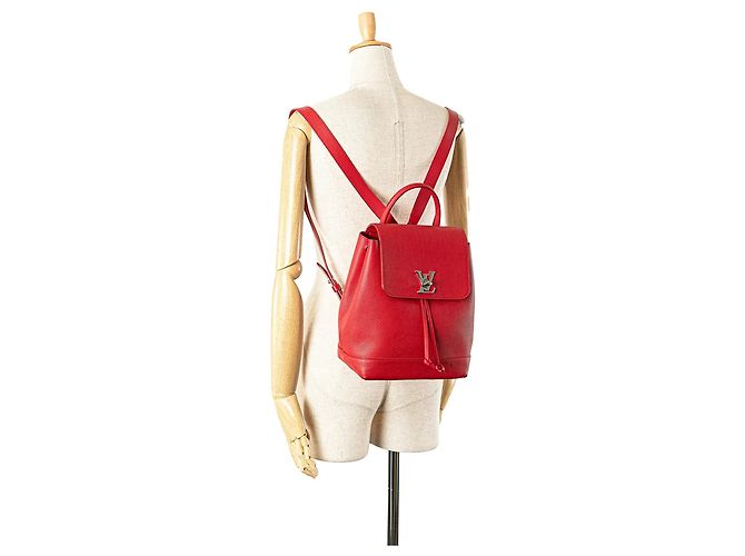 Zaino Louis Vuitton Taurillon Lockme rosso - vista 11