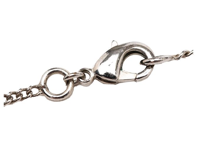 Chanel CC Silberne Halskette mit Strassanhänger, versilbert - Ansicht 3