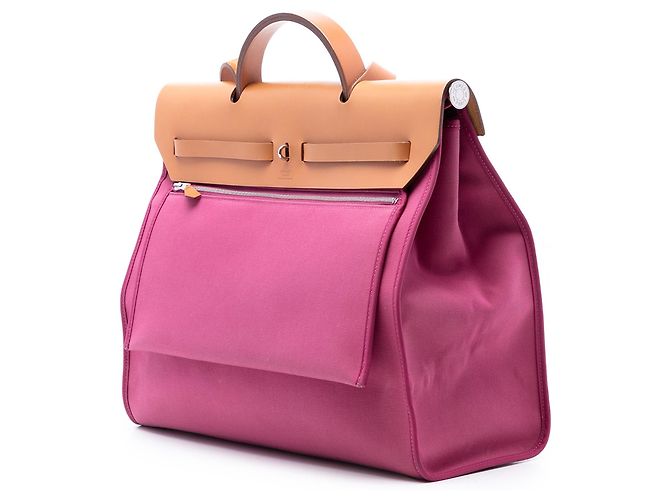 Borsa Hermès Toile Herbag Zip 31 rosa - vista 2