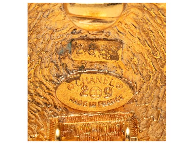 Orecchini a clip rotondi Chanel CC placcati oro con intreccio dorato D'oro - vista 3