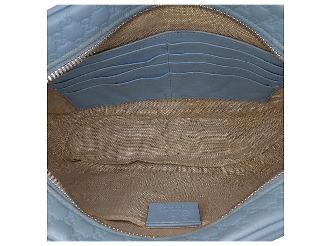 Borsa a tracolla blu Gucci Mini Microguccissima Bree - vista 4
