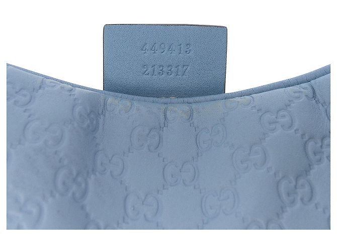 Borsa a tracolla blu Gucci Mini Microguccissima Bree - vista 6