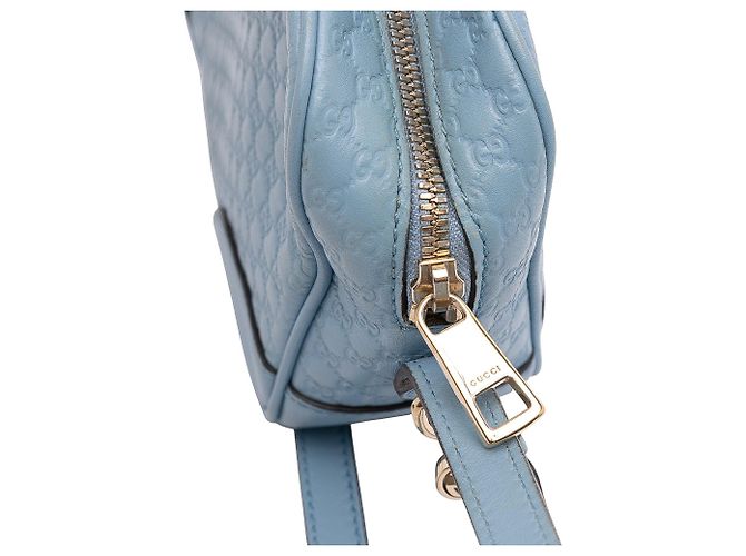 Borsa a tracolla blu Gucci Mini Microguccissima Bree - vista 7