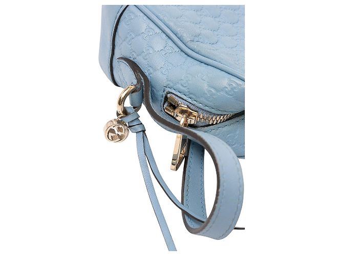 Borsa a tracolla blu Gucci Mini Microguccissima Bree - vista 8