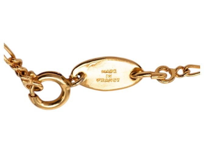 Collana con pendente in strass placcato oro Gold Chanel CC D'oro - vista 5