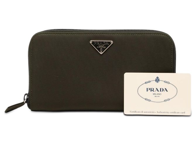 Cartera Zip Around Prada Tessuto verde - vista 7