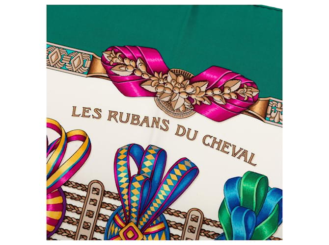 Seidentuch Hermès Les Rubans du Cheval 90 weiß - Ansicht 6