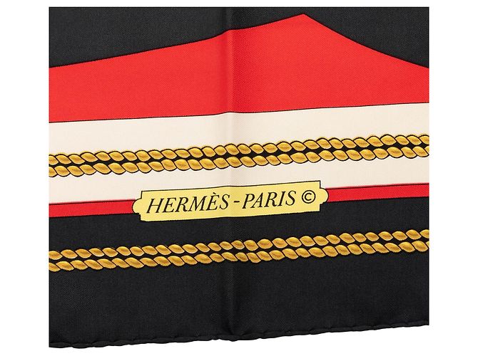 Sciarpa in seta Hermès Chateaux D Arriere 90 nera Nero - vista 4