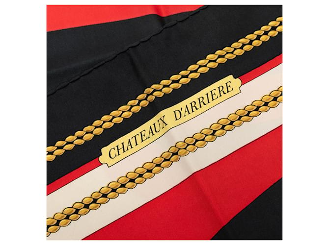 Sciarpa in seta Hermès Chateaux D Arriere 90 nera Nero - vista 6
