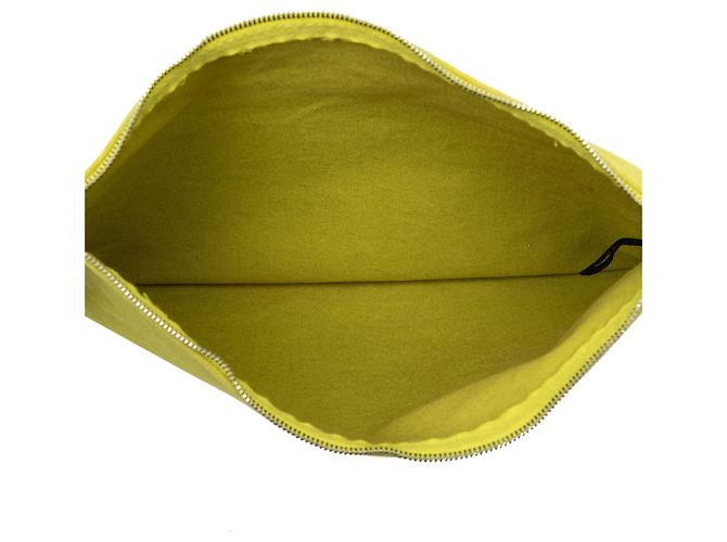Pochette con zip Hermès Toile Bora Bora Green GM Verde - vista 4