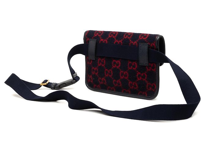 Borsa a tracolla slim in lana GG Gucci nera Nero - vista 2