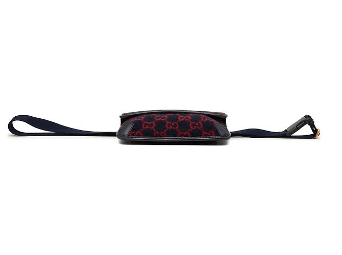 Borsa a tracolla slim in lana GG Gucci nera Nero - vista 3