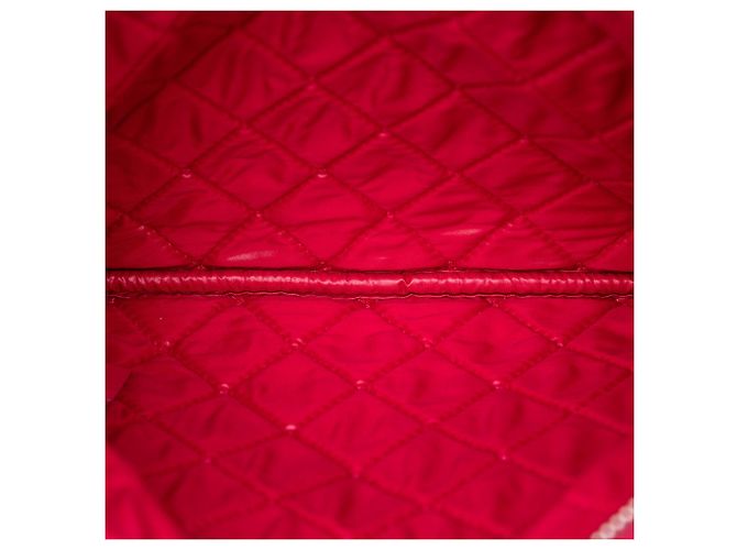 Clutch Chanel Small Red Quilted Patent O Case Rosso - vista 4