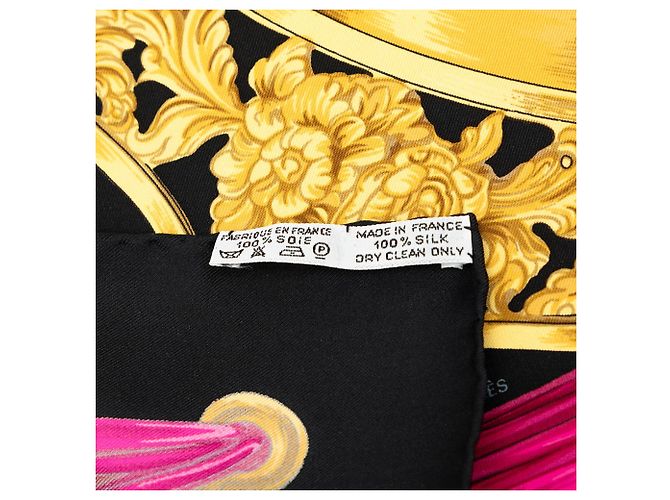 Hermès Etriers Seidentuch 90 Schwarz - Ansicht 2