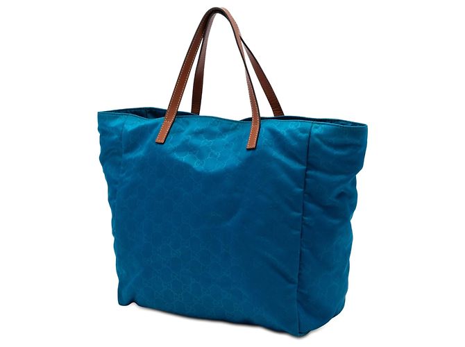 Tote in nylon GG blu Gucci - vista 2