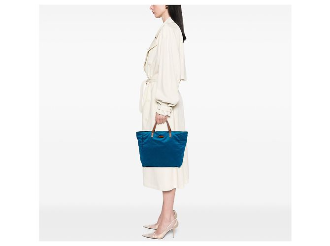 Tote in nylon GG blu Gucci - vista 6