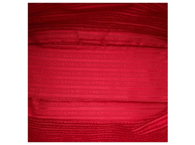 Borsa shopper Prada Vitello Daino rossa con zip laterale Rosso - vista 4
