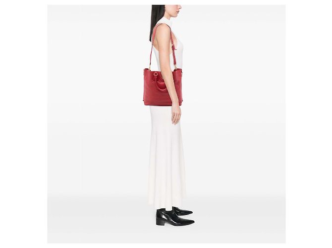 Borsa shopper Prada Vitello Daino rossa con zip laterale Rosso - vista 6