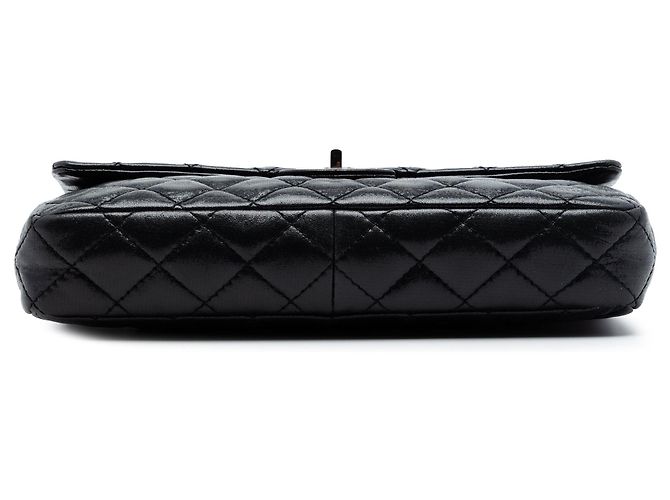 Borsa a tracolla Chanel Reissue 2.55 Chain Flap in agnello trapuntato iridescente nero - vista 3