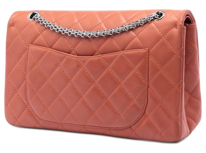 Borsa a tracolla Chanel Reissue 2.55 Double Flap in agnello trapuntato arancione - vista 2