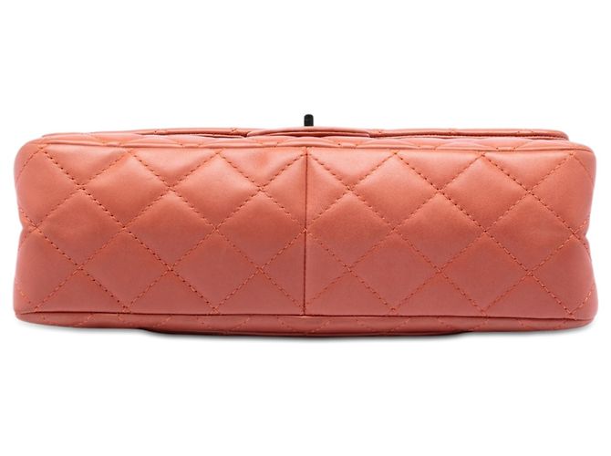 Borsa a tracolla Chanel Reissue 2.55 Double Flap in agnello trapuntato arancione - vista 3