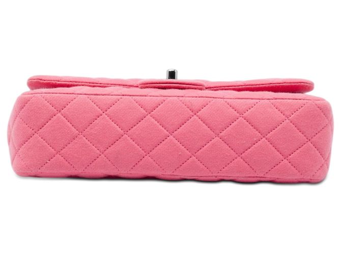 Borsa a tracolla Chanel Medium Classic Jersey Double Flap Rosa - vista 3
