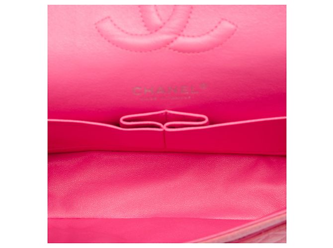 Borsa a tracolla Chanel Medium Classic Jersey Double Flap Rosa - vista 4