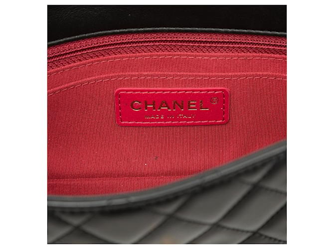 Borsa a tracolla Chanel Mini Rectangular Classic Lambskin Romance Single Flap nera Nero - vista 5