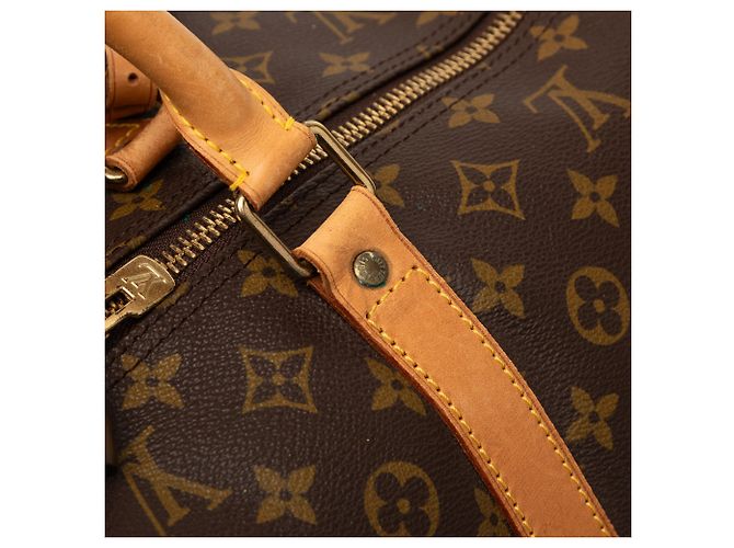 Borsa da viaggio marrone Louis Vuitton Monogram Keepall 60 - vista 10