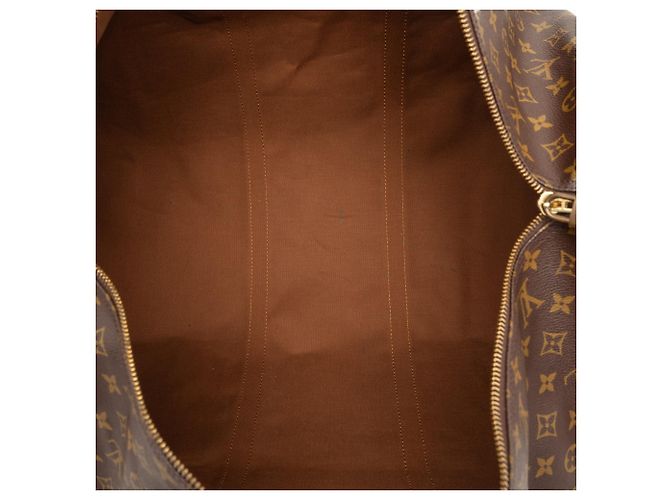 Borsa da viaggio marrone Louis Vuitton Monogram Keepall 60 - vista 4