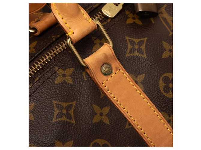 Borsa da viaggio marrone Louis Vuitton Monogram Keepall 60 - vista 9