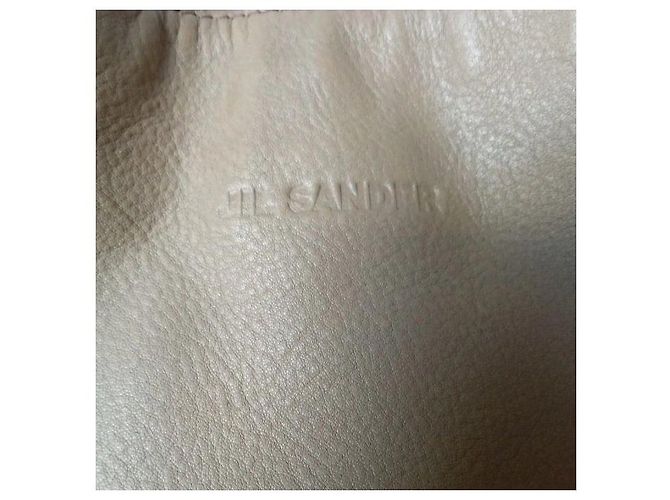Borsa Hobo in pelle beige Jil Sander Nero Porpora - vista 3