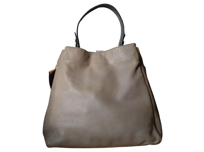 Borsa Hobo in pelle beige Jil Sander Nero Porpora - vista 5