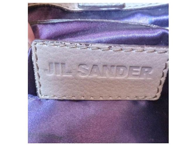 Borsa Hobo in pelle beige Jil Sander Nero Porpora - vista 7