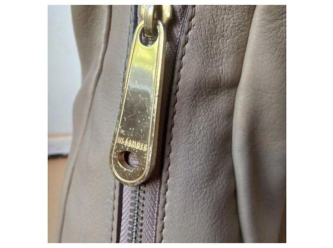 Borsa Hobo in pelle beige Jil Sander Nero Porpora - vista 8