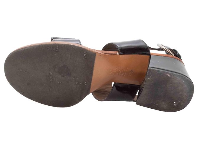 Schwarze Marni Lackleder-Slingback-Sandalen mit Absatz Größe 36.5 - Ansicht 5