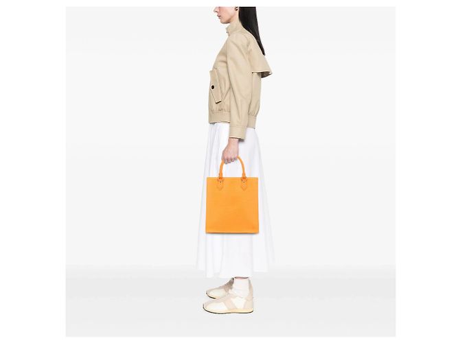 Borsa Tote Orange Louis Vuitton Epi Sac Plat PM Arancione - vista 11