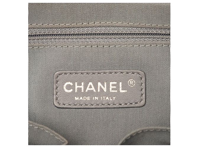 Tote Gray Chanel Paris Byzance Nylon Tweed On Stitch Grigio - vista 5