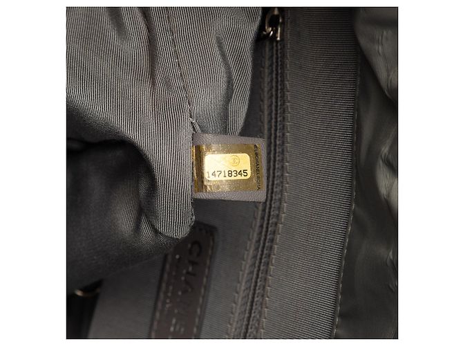 Tote Gray Chanel Paris Byzance Nylon Tweed On Stitch Grigio - vista 6