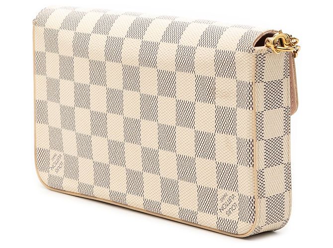 Borsa a tracolla Louis Vuitton Damier Azur bianca Bianco - vista 2