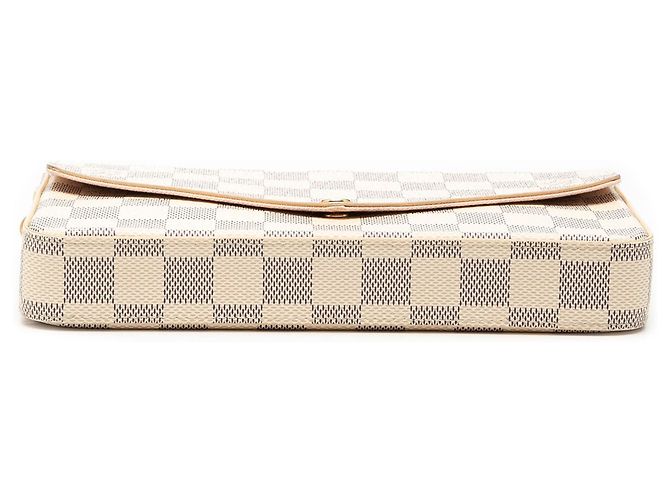 Borsa a tracolla Louis Vuitton Damier Azur bianca Bianco - vista 3