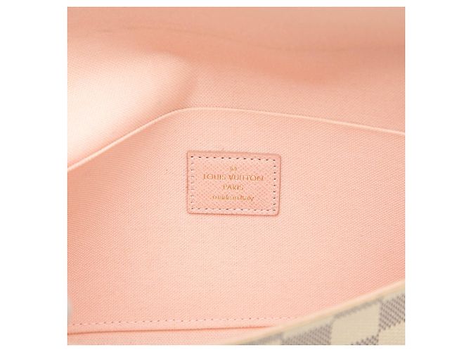 Borsa a tracolla Louis Vuitton Damier Azur bianca Bianco - vista 5