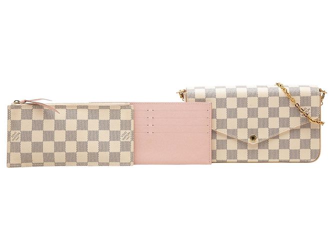Borsa a tracolla Louis Vuitton Damier Azur bianca Bianco - vista 8