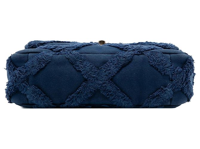 Bolso Chanel 19 de lona y algodón azul, tamaño Medium - vista 3