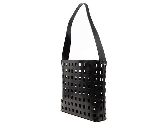 Borsa a tracolla in pelle traforata nera Prada Nero - vista 2