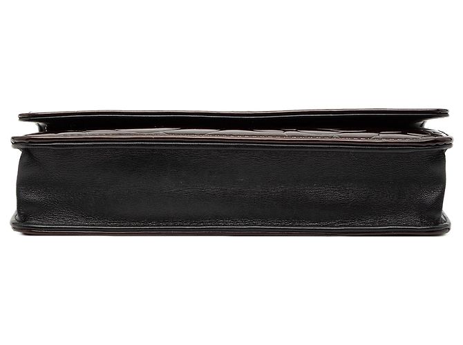 Wallet On Chain Borsa a tracolla Chanel CC Embossed Patent Camellia marrone con catena - vista 3